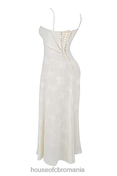 îmbrăcăminte House of CB rochie maxi seren vintage crem floral din dantela la spate X4F68176