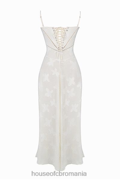 îmbrăcăminte House of CB rochie maxi seren vintage crem floral din dantela la spate X4F68176