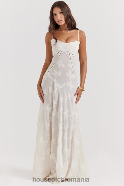 îmbrăcăminte House of CB rochie maxi seren vintage crem floral din dantela la spate X4F68176