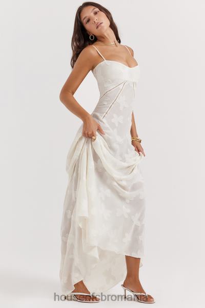 îmbrăcăminte House of CB rochie maxi seren vintage crem floral din dantela la spate X4F68176