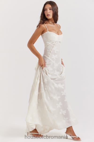 îmbrăcăminte House of CB rochie maxi seren vintage crem floral din dantela la spate X4F68176
