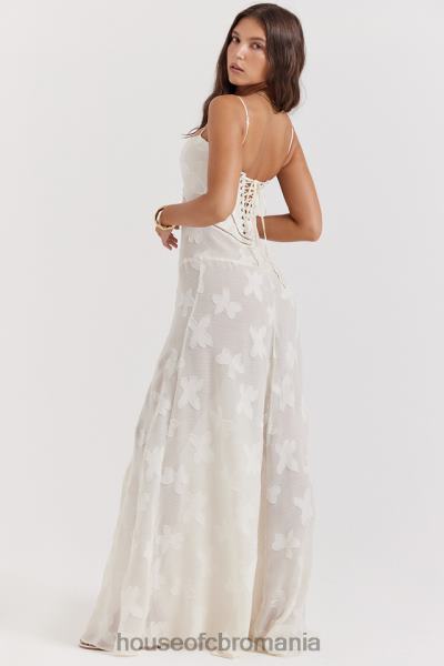 îmbrăcăminte House of CB rochie maxi seren vintage crem floral din dantela la spate X4F68176