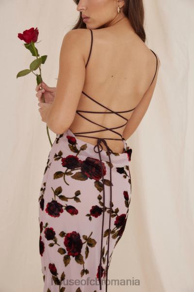 îmbrăcăminte House of CB rochie maxi serena roz devore X4F68305