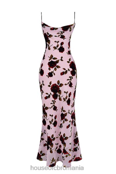 îmbrăcăminte House of CB rochie maxi serena roz devore X4F68305
