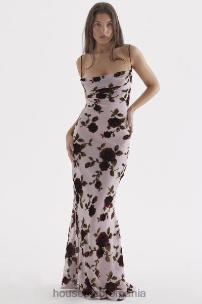 îmbrăcăminte House of CB rochie maxi serena roz devore X4F68305