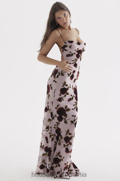 îmbrăcăminte House of CB rochie maxi serena roz devore X4F68305