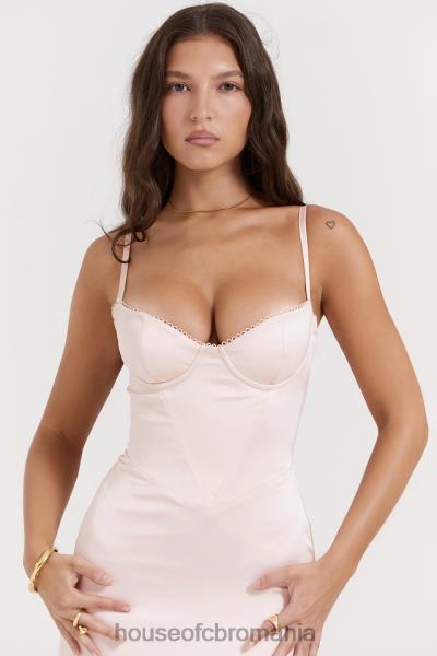 îmbrăcăminte House of CB rochie maxi stefania soft peach corset X4F68156