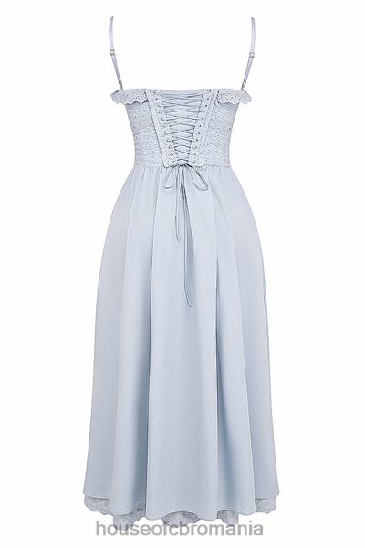 îmbrăcăminte House of CB Jaime soft blue broderie anglais rochie de soare midi X4F68213