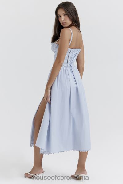 îmbrăcăminte House of CB Jaime soft blue broderie anglais rochie de soare midi X4F68213