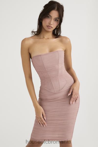 îmbrăcăminte House of CB julianna blush rochie midi fără bretele cu volan X4F68481
