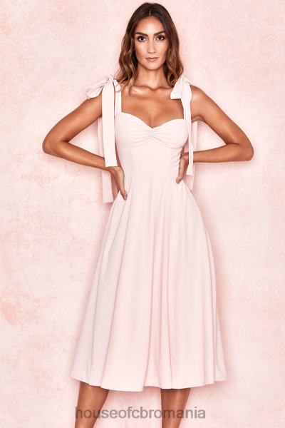îmbrăcăminte House of CB rochie de soare midi alicia blush roz X4F68614