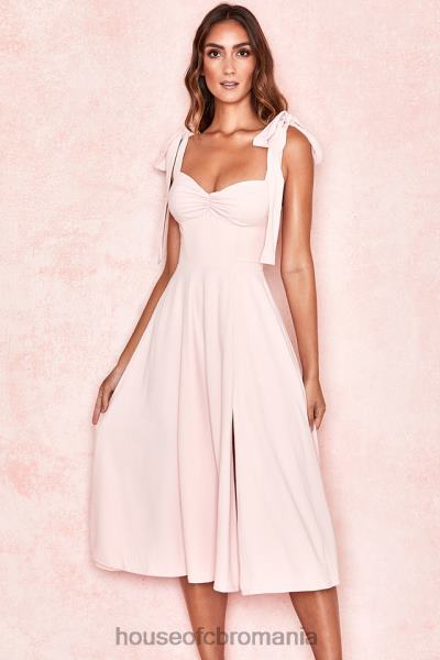 îmbrăcăminte House of CB rochie de soare midi alicia blush roz X4F68614