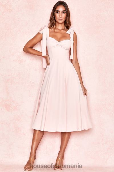 îmbrăcăminte House of CB rochie de soare midi alicia blush roz X4F68614