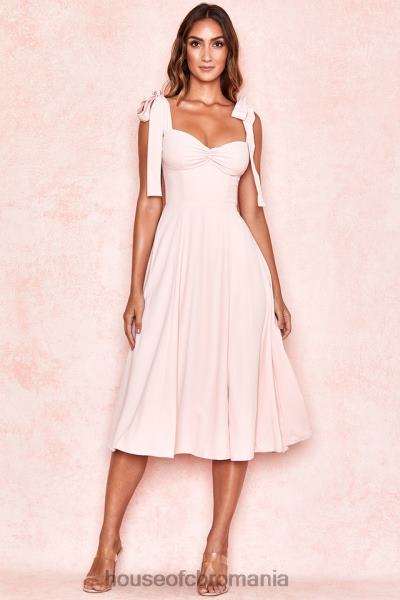 îmbrăcăminte House of CB rochie de soare midi alicia blush roz X4F68614