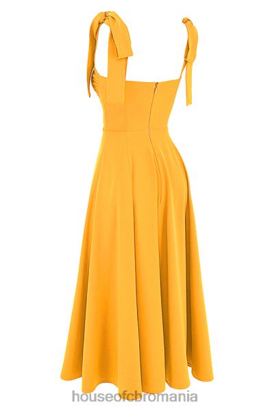 îmbrăcăminte House of CB rochie de soare midi alicia tangerine X4F68464