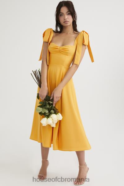 îmbrăcăminte House of CB rochie de soare midi alicia tangerine X4F68464
