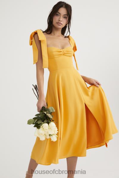 îmbrăcăminte House of CB rochie de soare midi alicia tangerine X4F68464