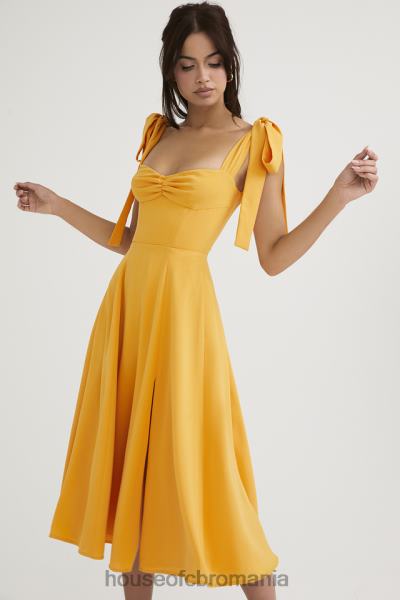 îmbrăcăminte House of CB rochie de soare midi alicia tangerine X4F68464