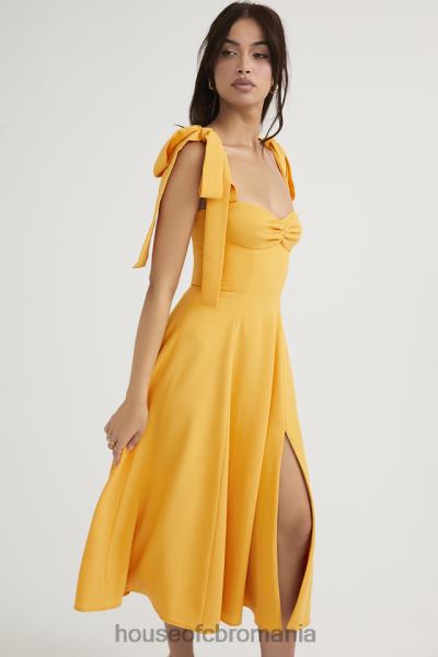îmbrăcăminte House of CB rochie de soare midi alicia tangerine X4F68464