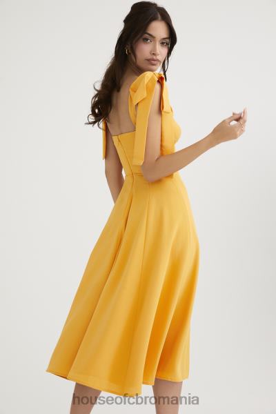 îmbrăcăminte House of CB rochie de soare midi alicia tangerine X4F68464