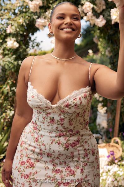 îmbrăcăminte House of CB rochie de soare midi corset cu imprimeu charlotte rose X4F68431