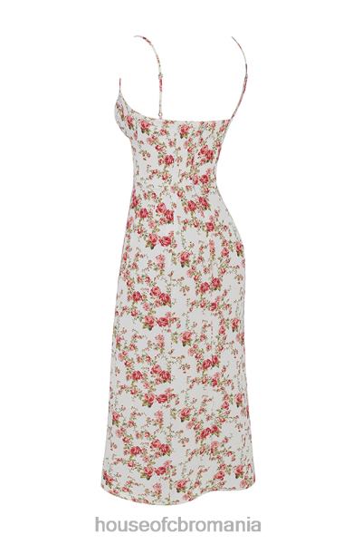 îmbrăcăminte House of CB rochie de soare midi corset cu imprimeu charlotte rose X4F68431