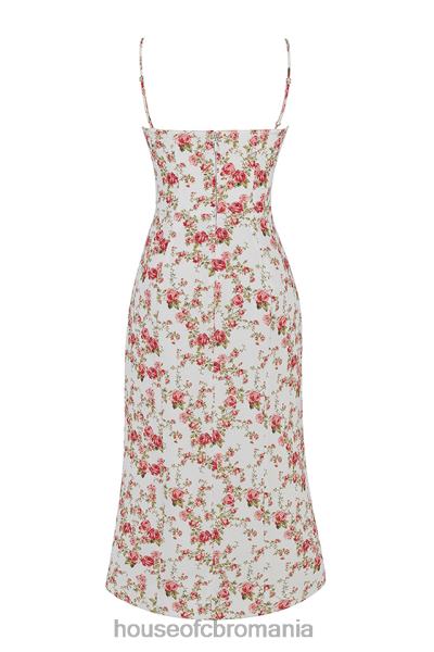 îmbrăcăminte House of CB rochie de soare midi corset cu imprimeu charlotte rose X4F68431