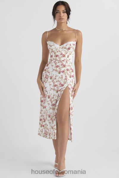 îmbrăcăminte House of CB rochie de soare midi corset cu imprimeu charlotte rose X4F68431