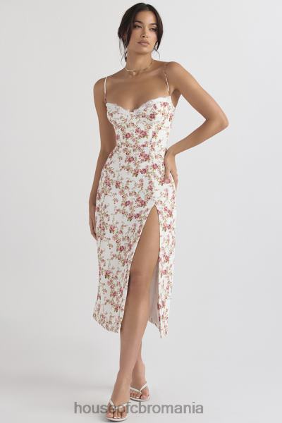 îmbrăcăminte House of CB rochie de soare midi corset cu imprimeu charlotte rose X4F68431