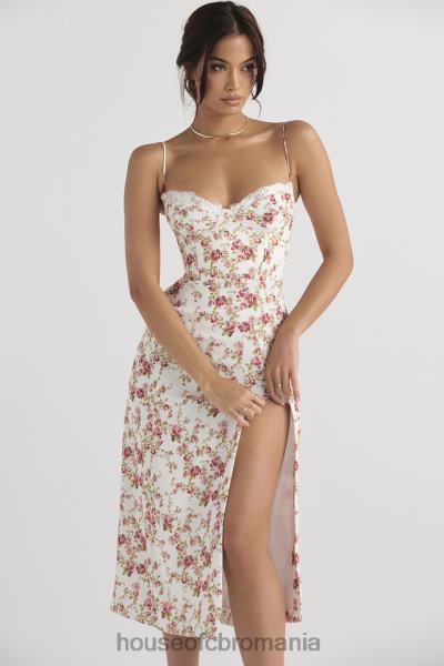 îmbrăcăminte House of CB rochie de soare midi corset cu imprimeu charlotte rose X4F68431