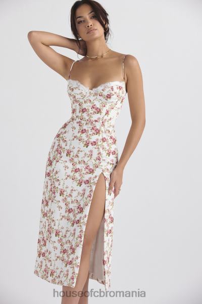 îmbrăcăminte House of CB rochie de soare midi corset cu imprimeu charlotte rose X4F68431