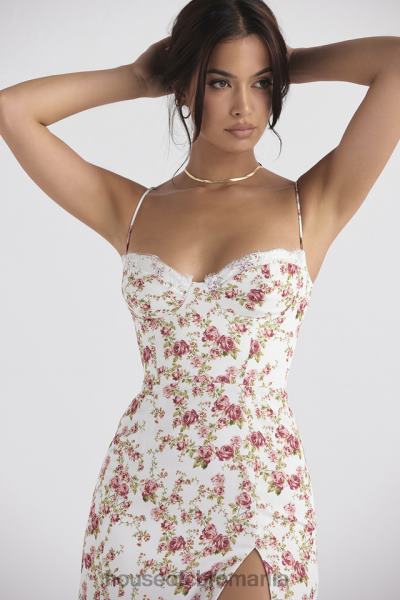 îmbrăcăminte House of CB rochie de soare midi corset cu imprimeu charlotte rose X4F68431