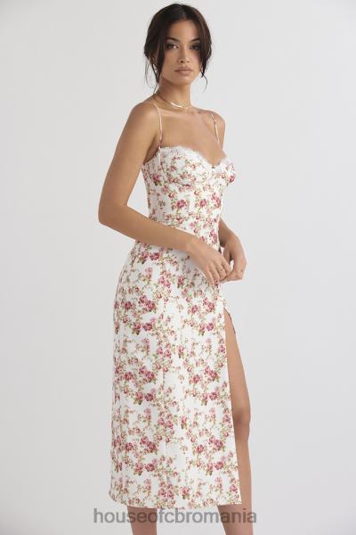 îmbrăcăminte House of CB rochie de soare midi corset cu imprimeu charlotte rose X4F68431