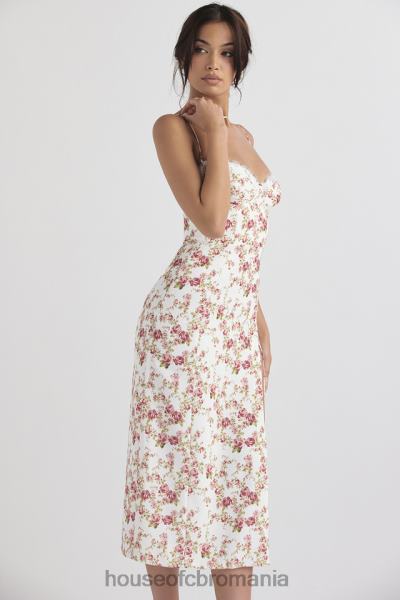 îmbrăcăminte House of CB rochie de soare midi corset cu imprimeu charlotte rose X4F68431