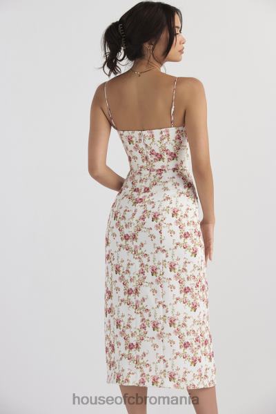 îmbrăcăminte House of CB rochie de soare midi corset cu imprimeu charlotte rose X4F68431