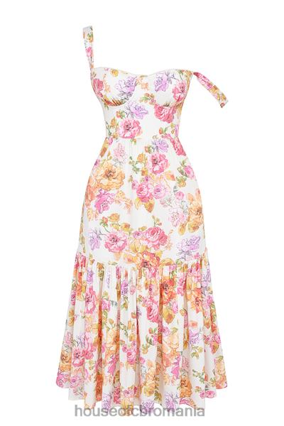 îmbrăcăminte House of CB rochie de soare midi cu flori elia ivory X4F68257