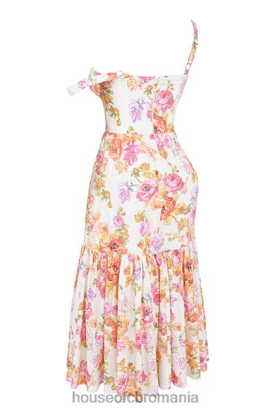 îmbrăcăminte House of CB rochie de soare midi cu flori elia ivory X4F68257