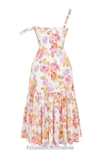 îmbrăcăminte House of CB rochie de soare midi cu flori elia ivory X4F68257