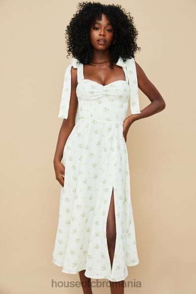 îmbrăcăminte House of CB rochie de soare midi cu flori ivory alicia X4F68553