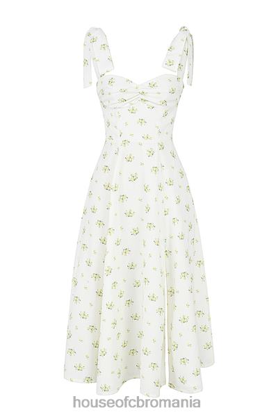 îmbrăcăminte House of CB rochie de soare midi cu flori ivory alicia X4F68553