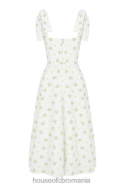 îmbrăcăminte House of CB rochie de soare midi cu flori ivory alicia X4F68553