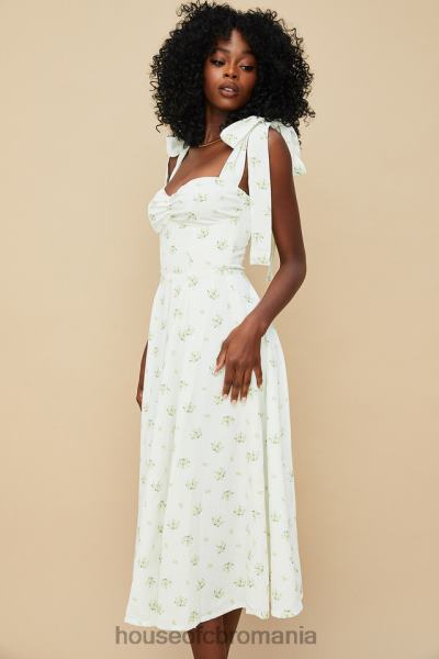 îmbrăcăminte House of CB rochie de soare midi cu flori ivory alicia X4F68553