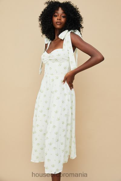 îmbrăcăminte House of CB rochie de soare midi cu flori ivory alicia X4F68553