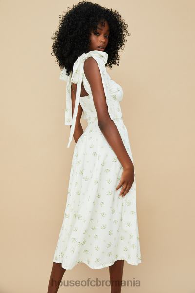 îmbrăcăminte House of CB rochie de soare midi cu flori ivory alicia X4F68553