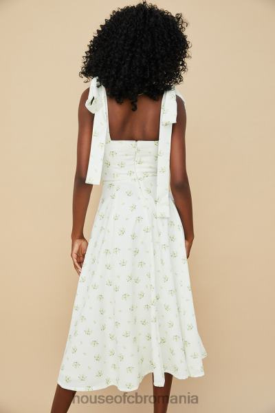 îmbrăcăminte House of CB rochie de soare midi cu flori ivory alicia X4F68553