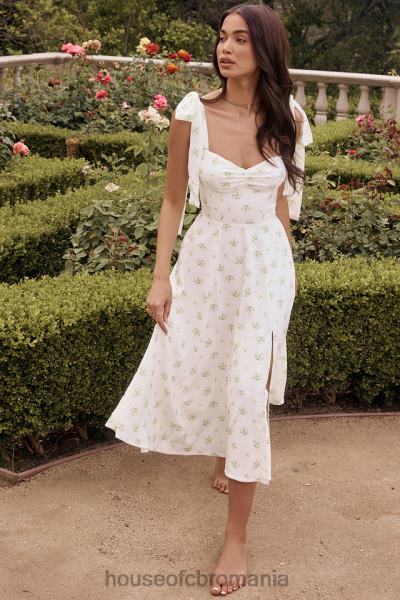 îmbrăcăminte House of CB rochie de soare midi cu flori ivory alicia X4F68553