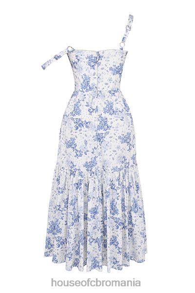 îmbrăcăminte House of CB rochie de soare midi cu imprimeu albastru elia X4F68264