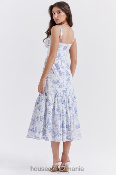 îmbrăcăminte House of CB rochie de soare midi cu imprimeu albastru elia X4F68264