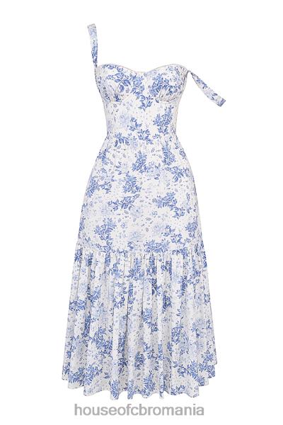 îmbrăcăminte House of CB rochie de soare midi cu imprimeu albastru elia X4F68264