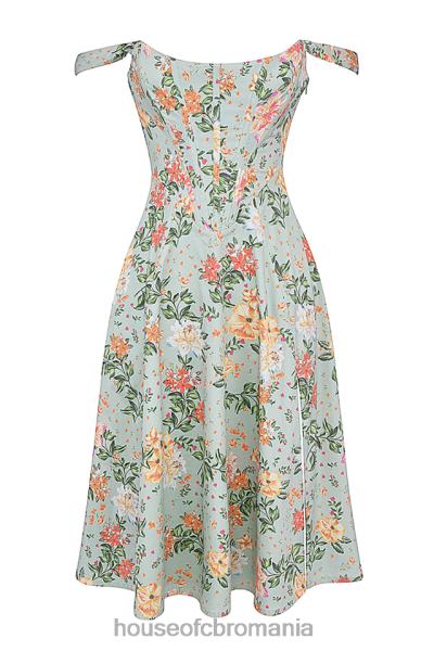 îmbrăcăminte House of CB rochie de soare midi cu imprimeu de jad ușor saira X4F68242